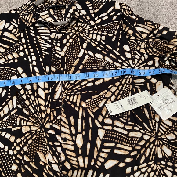 NWT Jones New York Geometric Print Button-down 1X Plus size 100% cotton - Picture 5 of 8